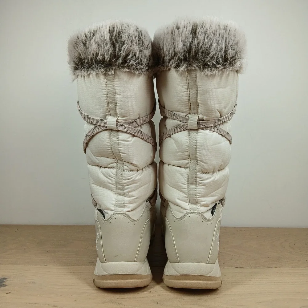 Timberland Boots Women 9 White Faux Fur Insulated Waterproof Winter Snow